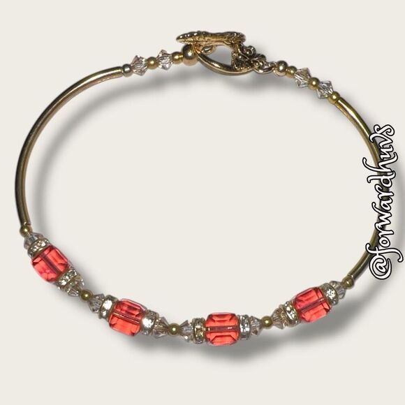 Bundle Sale 3 for $15 | Pink Square & Clear Rhinestone Bead Bracelet – 7.5“ - Picture 4 of 6